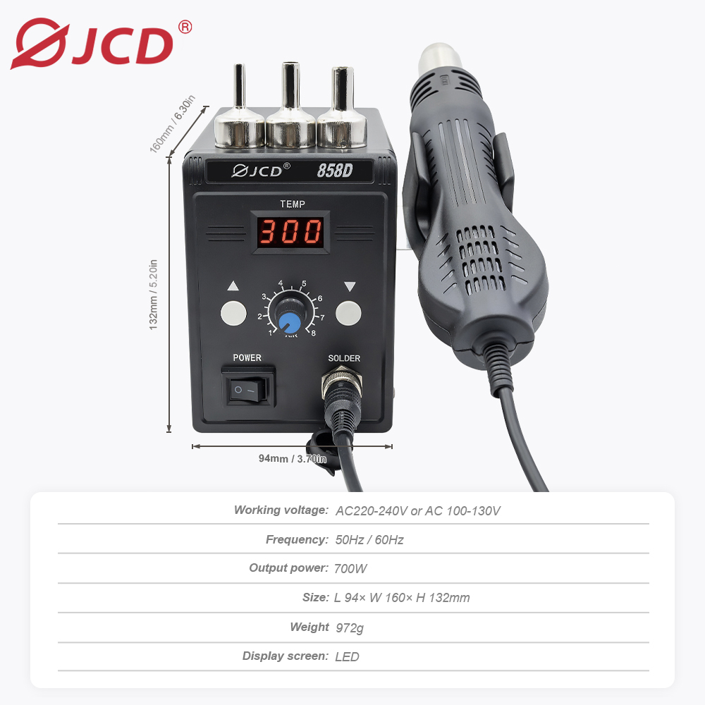 JCD Hot Air Gun 858D BGA Rewor - Heat Gun Small 评论和价格
