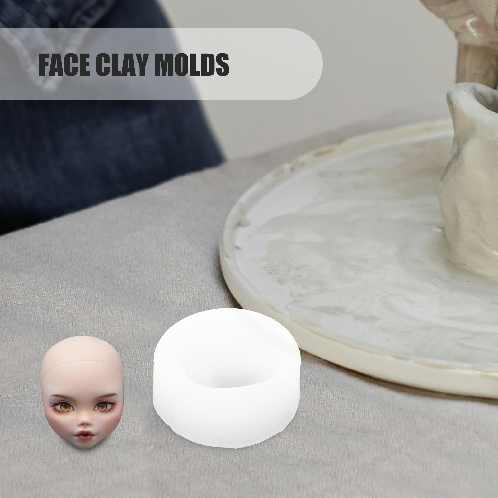 Face Silicone Clay Mold Human  - Crafting Resin 评论和价格