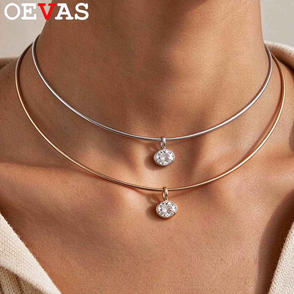 OEVAS 2-4CT East West Oval Cut - Bezels Set Pendant 评论和价格