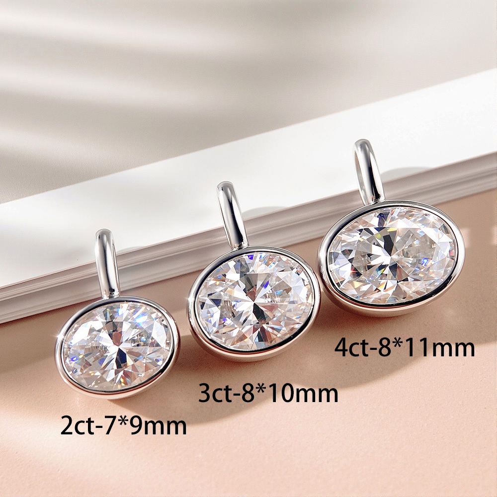 OEVAS 2-4CT East West Oval Cut - Bezels Set Pendant 评论和价格