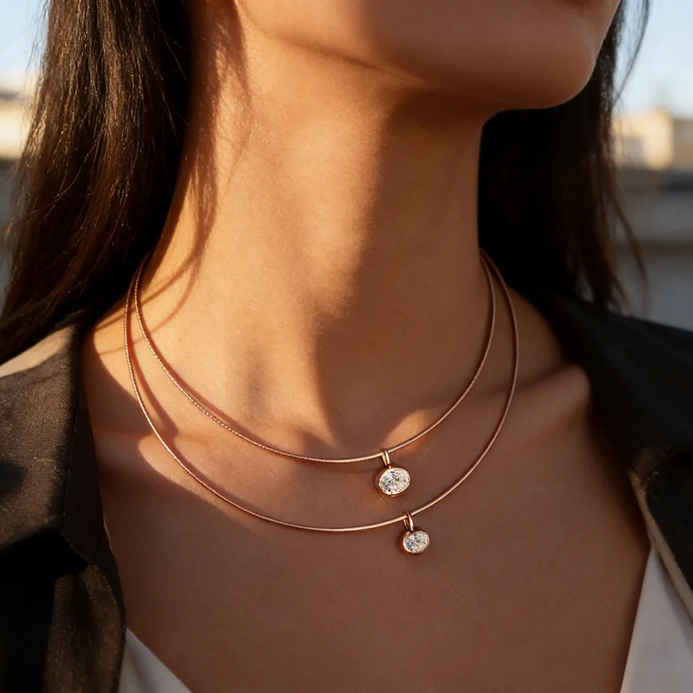 QIBAOKU Bezel Set Oval 3ct Moi - Bezels Set Pendant 评论和价格